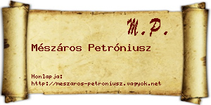 Mészáros Petróniusz névjegykártya